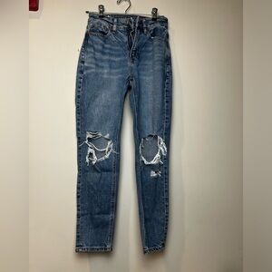 American Eagle Outfitters Ripped Blue Boyfriend Jeans